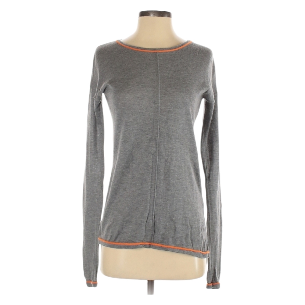 C&C California Long Sleeve Top‎ Size XS Cashmere Blend Scoop Neck Gray Orange